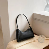 Retro PU Leather Shoulder Bag Zipper Hobos Casual Handbag
