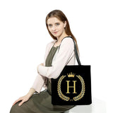 Eco-Friendly Initials Print Shoulder Bag for Women