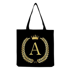 Eco-Friendly Initials Print Shoulder Bag for Women