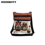 Cartoon Owl Printed Shoulder Bag Casual Small Messenger Bag