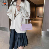 Solid Handbag Women Flap Underarm Shoulder Bags High PU Leather Phone Bags