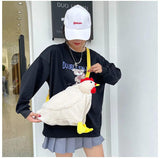 Plush Cock Shaped Wild Crossbody Handbag for Women