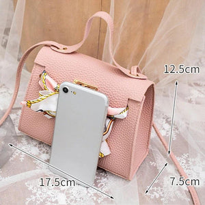 PU Leather Bow Shoulder Bag Messenger Wallet Bag Ladies Crossbody Handbag