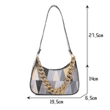 Versatile Women's Bag Shoulder Bags PU Leather Plaid Handbags