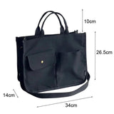 Women Shoulder Canvas Tote Girl Casual Shopper Handbags Retro Solid Schoolbag