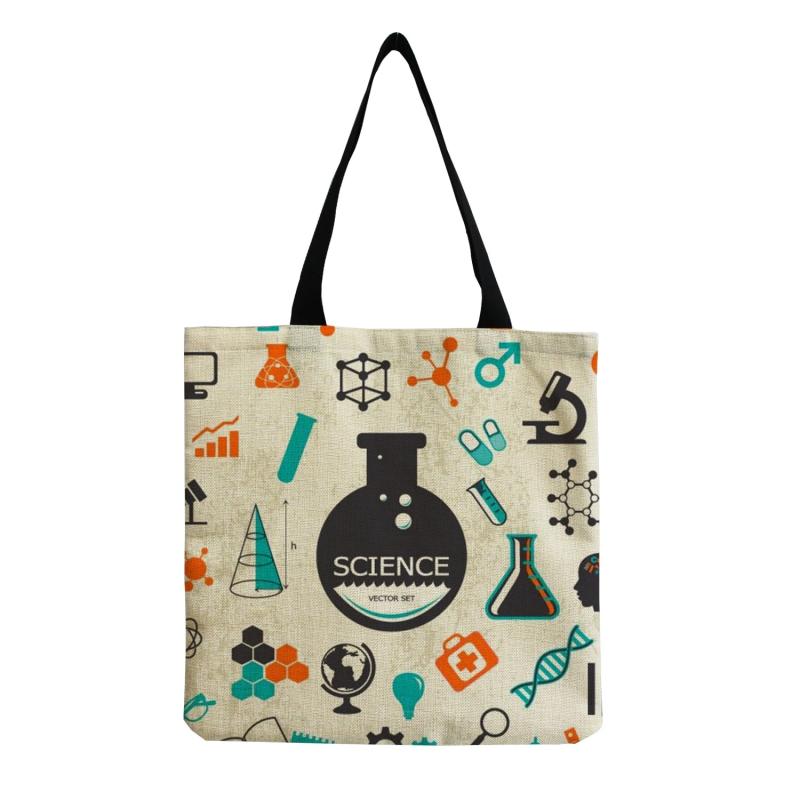 Natural Science Print Student Book Handbag Ladies Shoulder Bag