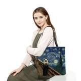 Starry Sky Animal Dog Printed Handbag Shoulder Bag Women's Large Tote