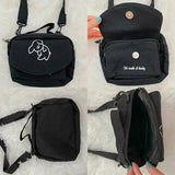 Dog Canvas Small Square Bag Female Crossbody Bag Casual Women Messenger Bags