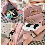 Cow Print Crossbody Bag for Women Small Canvas Shoulder Purse