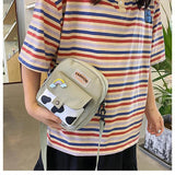 Cow Print Crossbody Bag for Women Small Canvas Shoulder Purse