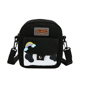 Cow Print Crossbody Bag for Women Small Canvas Shoulder Purse