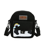 Cow Print Crossbody Bag for Women Small Canvas Shoulder Purse