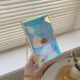 Mini Transparent Mobile Phone Bags for Women Small Laser Chain Shoulder Bags