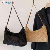 Soft Fluffy Rhombus Shoulder Bag Winter Handbag