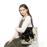High Capacity Cat Shopping Shoulder Bag for Women