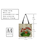 Mushroom Printed Storage Bag for Women - Large Capacity Shoulder Bag