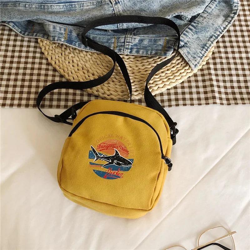 Women Canvas Mini Handbag Student Bag Cell Phone Crossbody Casual Shoulder