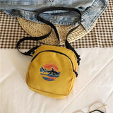 Women Canvas Mini Handbag Student Bag Cell Phone Crossbody Casual Shoulder