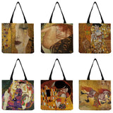 Customizable Women Oil Painting Print Beach Bag
