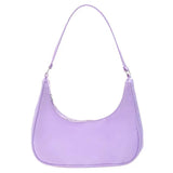 Solid Shoulder Purse Women Underarm Bag Beige Pink