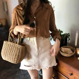 Hot Women Straw Woven Drawstring Handbag - Solid Holiday Purse