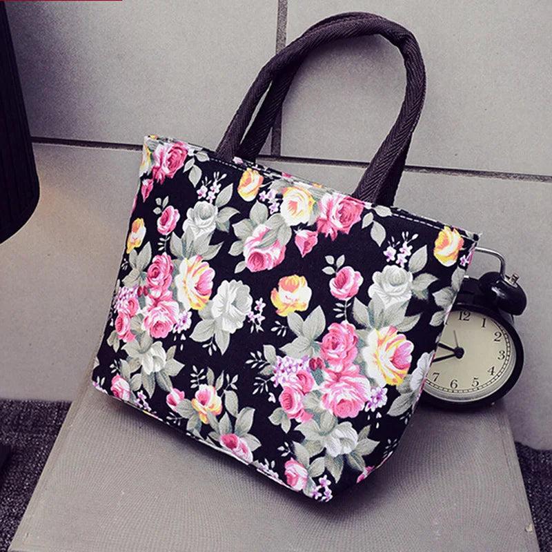 Floral Women Handbag Canvas Casual Tote Bag Shopping Bag
