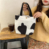 Corduroy Women Small Lunch Box Bento Handbag Daisy Print Mini Tote