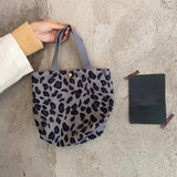 Corduroy Women Small Lunch Box Bento Handbag Daisy Print Mini Tote