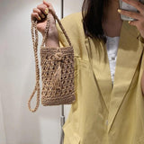 Vintage Straw Rope Crossbody Pouch Mini Bag for Girls