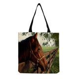 Horse Print Women's Shoulder Strap Handbag Eco Reusable Shopping Bag