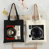 Classic Retro Camera Photographer Women Canvas Shoulder Handbag Tote