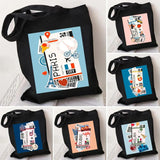 Travel Canvas Shoulder Bag - Moscow Paris York Rome Tokyo London
