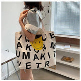 Canvas Tote Bag Large Capacity Printed Handbag for Women Shopping