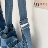 Vintage Denim Crossbody Bag Large Capacity Shoulder Handbag for Women