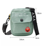 Canvas Small Square Handbag Letter Printed Crossbody Shoulder Bag