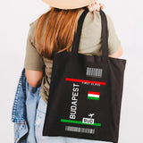 Paris York London Flight Ticket First Class Women Canvas Shoulder Bag