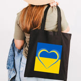 Ukraine Flag Sunflower Girl Canvas Shoulder Bag