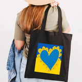 Ukraine Flag Sunflower Girl Canvas Shoulder Bag