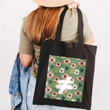 Graffiti Flower Smiley Face Women Canvas Shoulder Bags Eco Shopper Totes