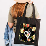 Graffiti Flower Smiley Face Women Canvas Shoulder Bags Eco Shopper Totes