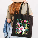 Graffiti Flower Smiley Face Women Canvas Shoulder Bags Eco Shopper Totes