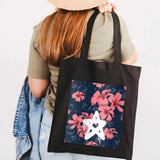 Graffiti Flower Smiley Face Women Canvas Shoulder Bags Eco Shopper Totes