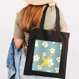 Graffiti Flower Smiley Face Women Canvas Shoulder Bags Eco Shopper Totes