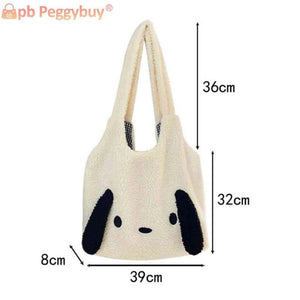 Fluffy Female Underarm Bag Animal Pattern Large Capacity Soft Casual