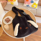 Fluffy Female Underarm Bag Animal Pattern Large Capacity Soft Casual