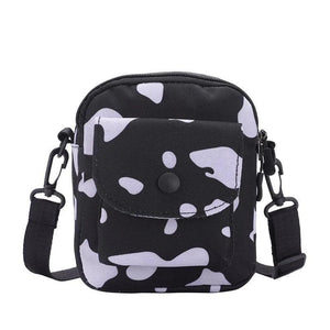Cow Print Small Square Bag Canvas Crossbody Bag For Women