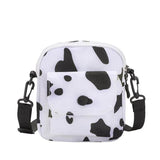 Cow Print Small Square Bag Canvas Crossbody Bag For Women