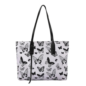 Canvas Animal Print Shoulder Bag for Women, Large Capacity Tote