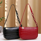 Stone Pattern Ladies PU Leather Shoulder Bag Small Handbags