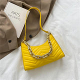 Embossed PU Leather Chain Shoulder Bag Zipper